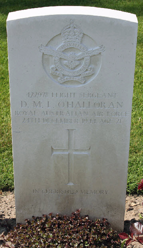 F/Sgt Desmond Michael Leonid O'Halloran<br/><br /><br />died December 24th, 1944